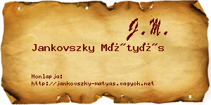 Jankovszky Mátyás névjegykártya